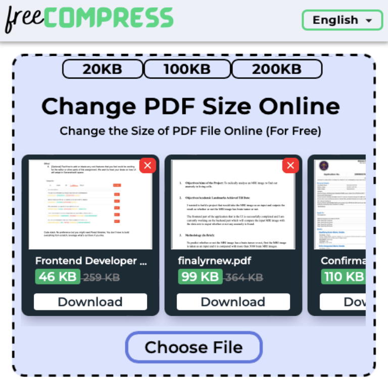 Change PDF Size To 20 KB Online Free 