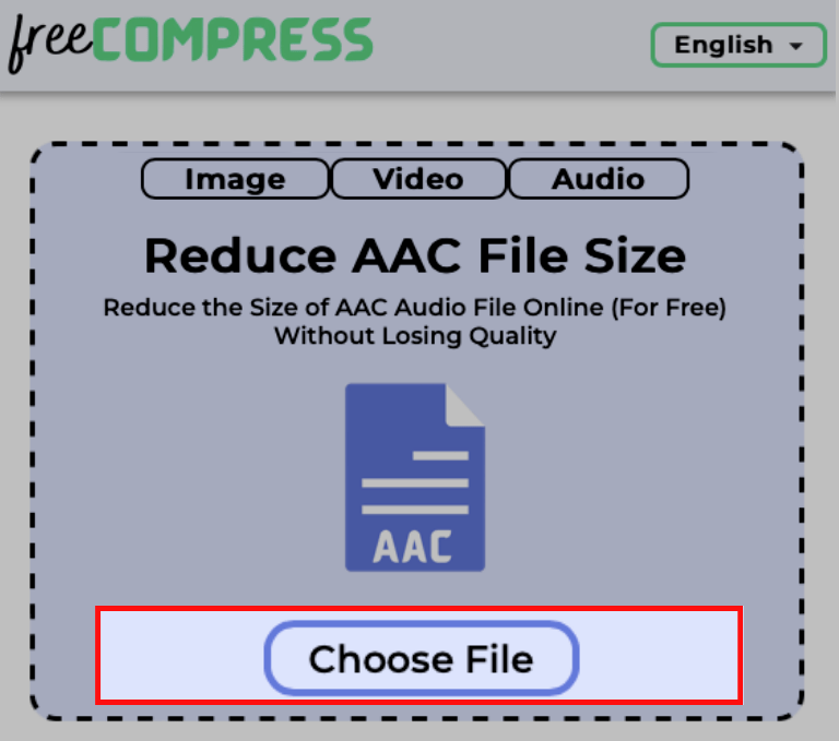 Choose AAC audio file to reduce its size