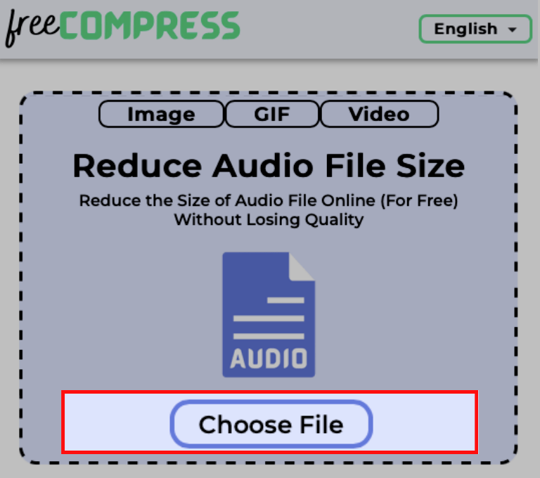 Choose audio file to reduce its size