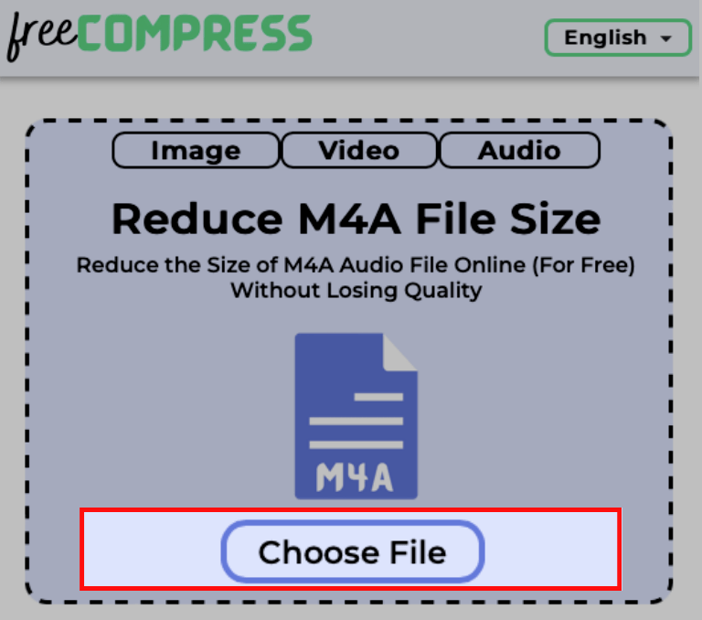 Choose M4A audio file to reduce its size
