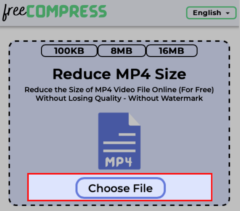 Choose MP4 video file to reduce its size