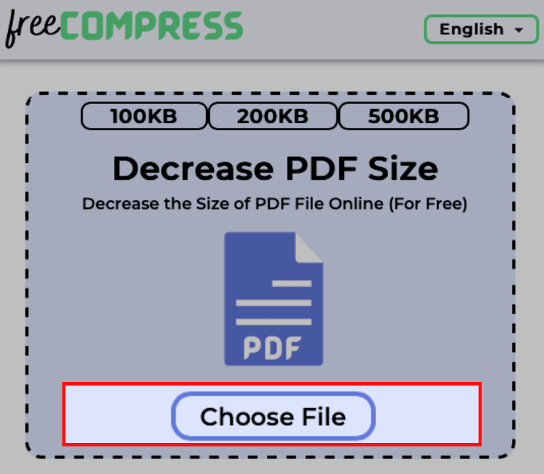 Choose PDF File to Decrease Size