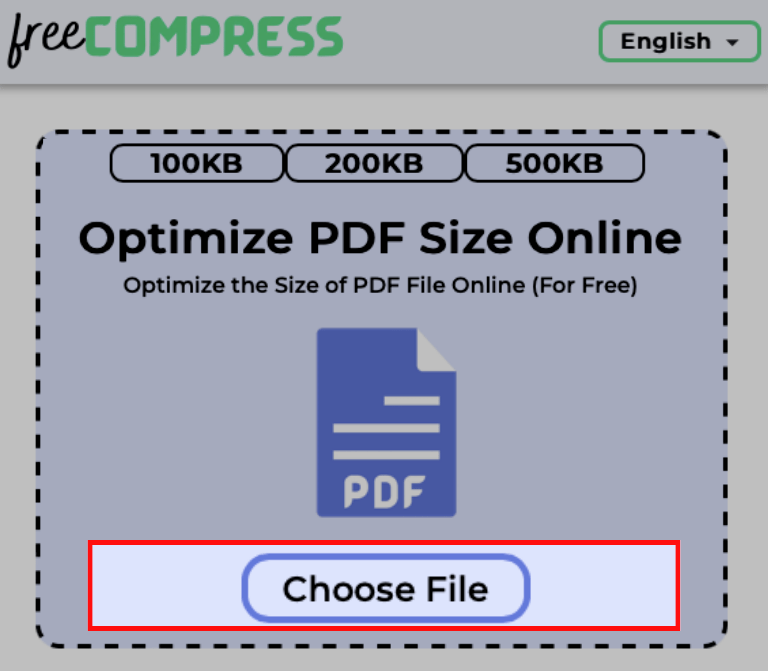 Choose PDF File to Optimize Size