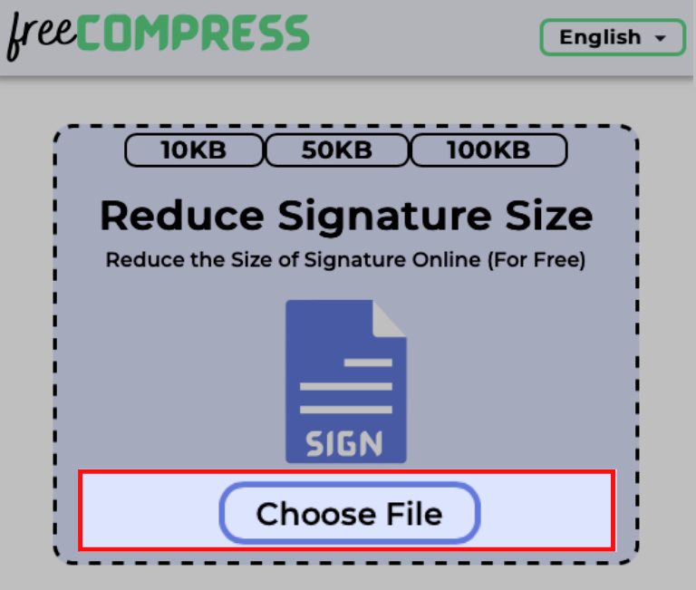 Choose the signature to reduce its size