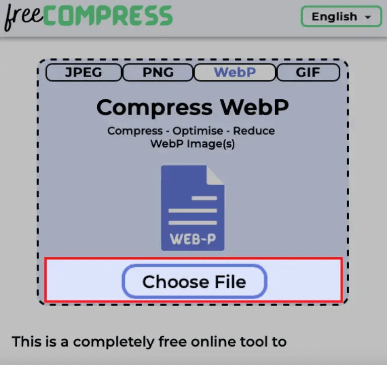 choose webp file