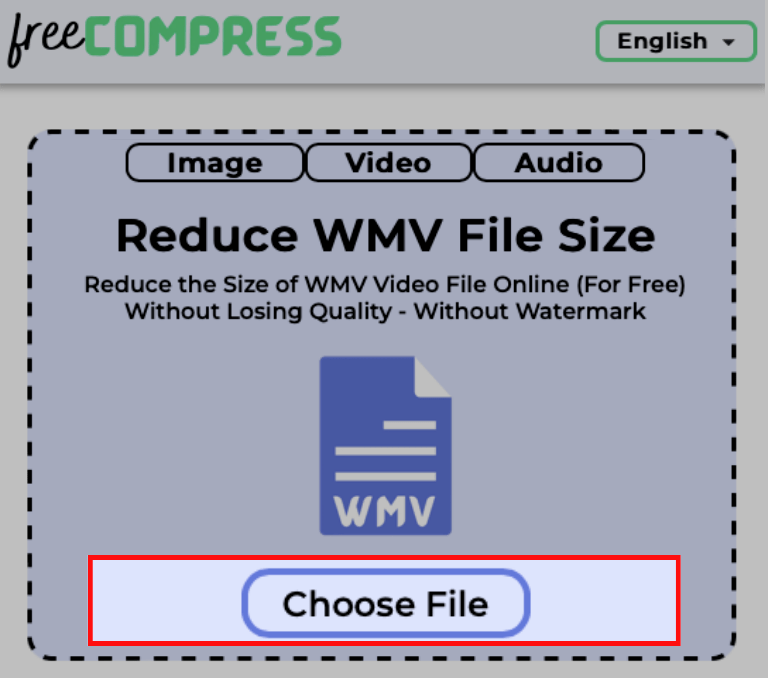 Choose WMV video file to reduce its size