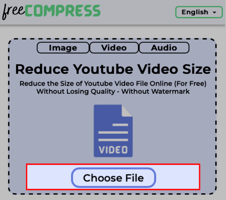 Choose Youtube video to reduce its size