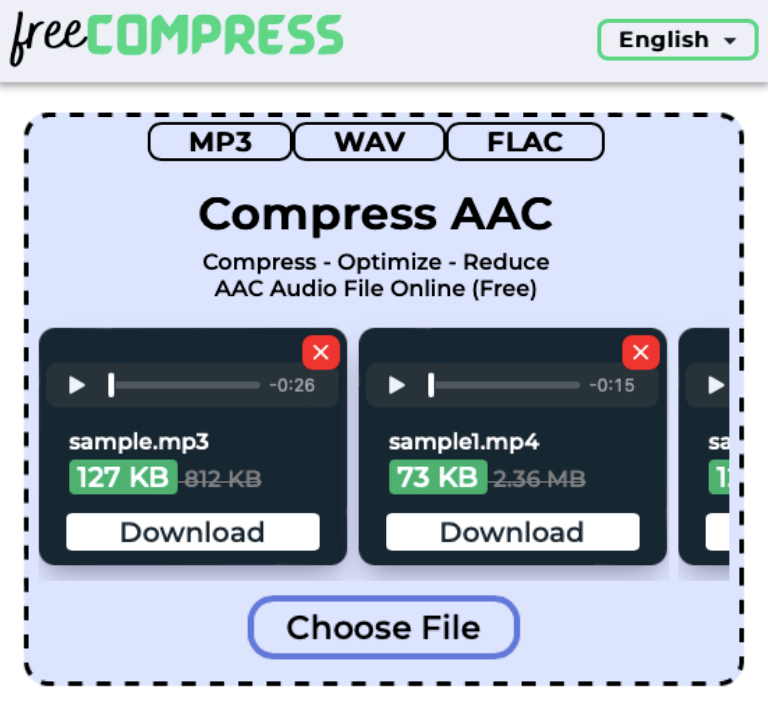 compress AAC audio file online