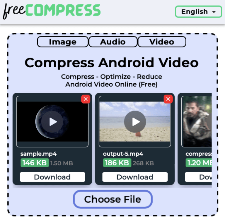 compress android video online