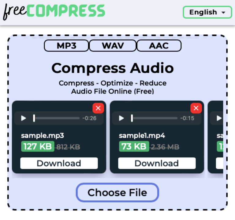 compress audio file online