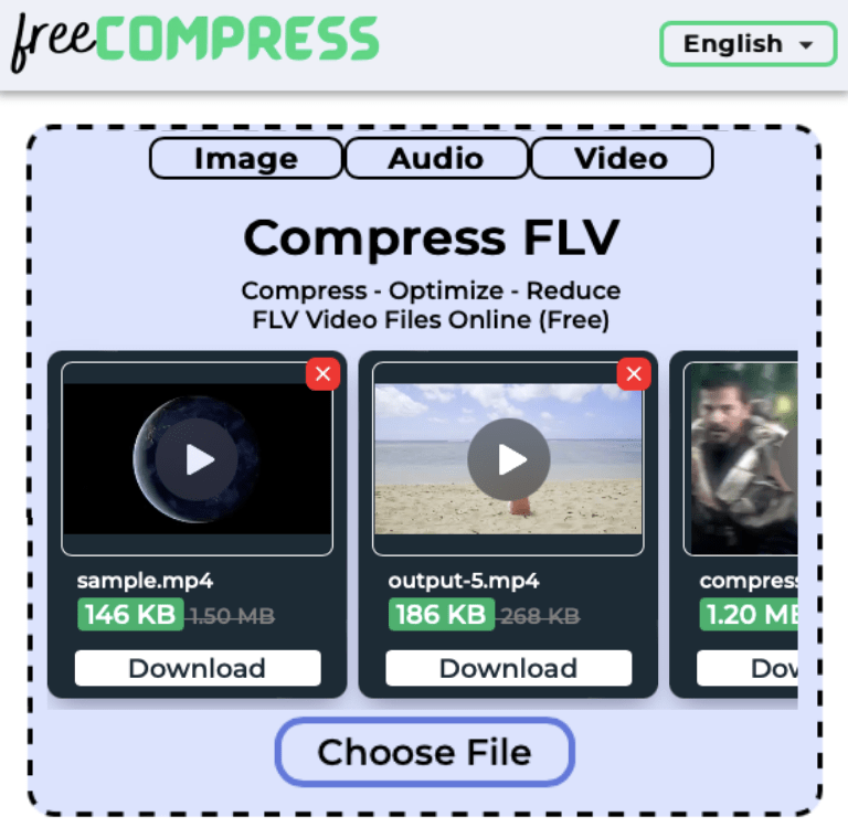 compress FLV file online