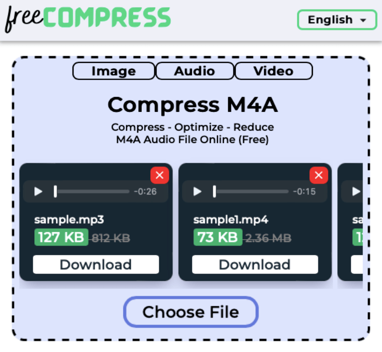 compress M4A audio file online