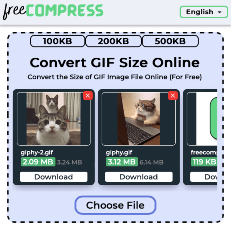 Convert GIF to 256KB Online With FreeCompress