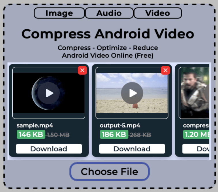 download compressed android video