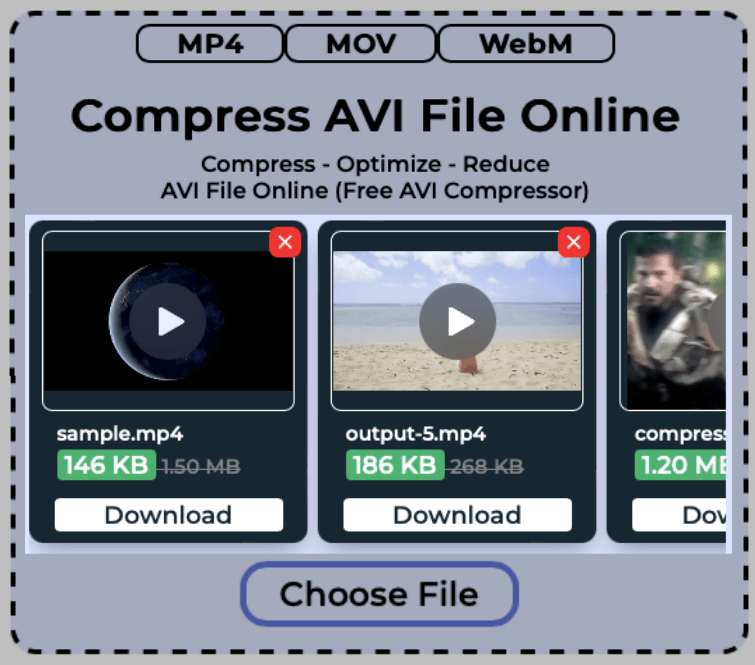 download compressed AVI file