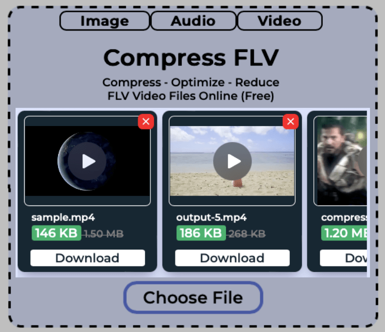 download compressed FLV file