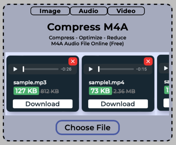 download compressed M4A file