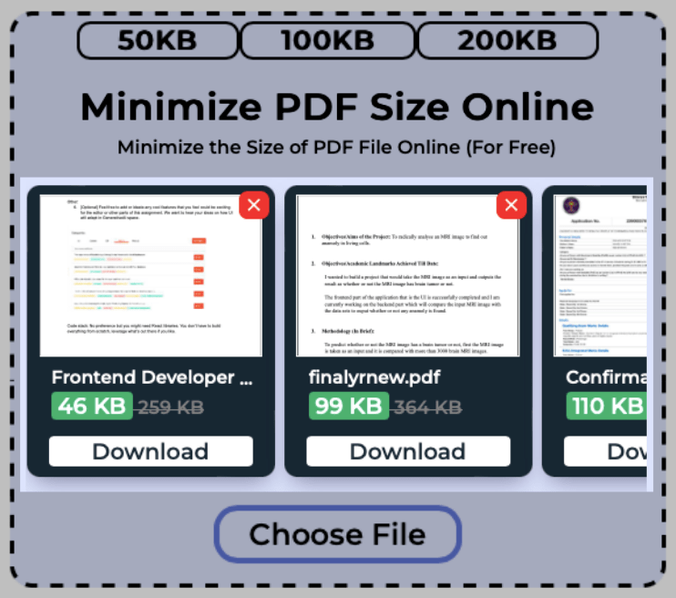 Download Minimized PDF Files