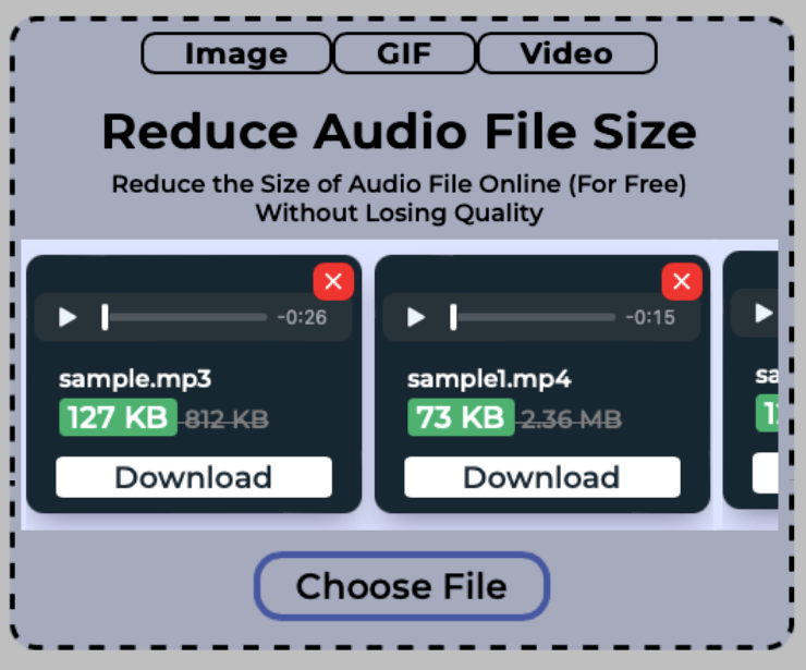 Download reduced audio files