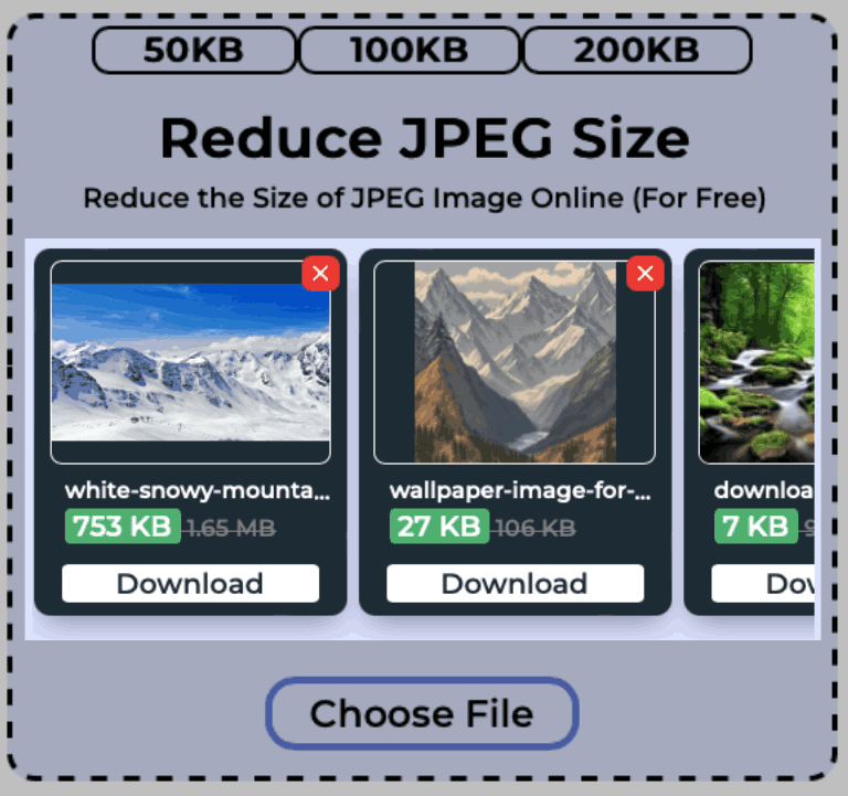 Download reduced JPEG images