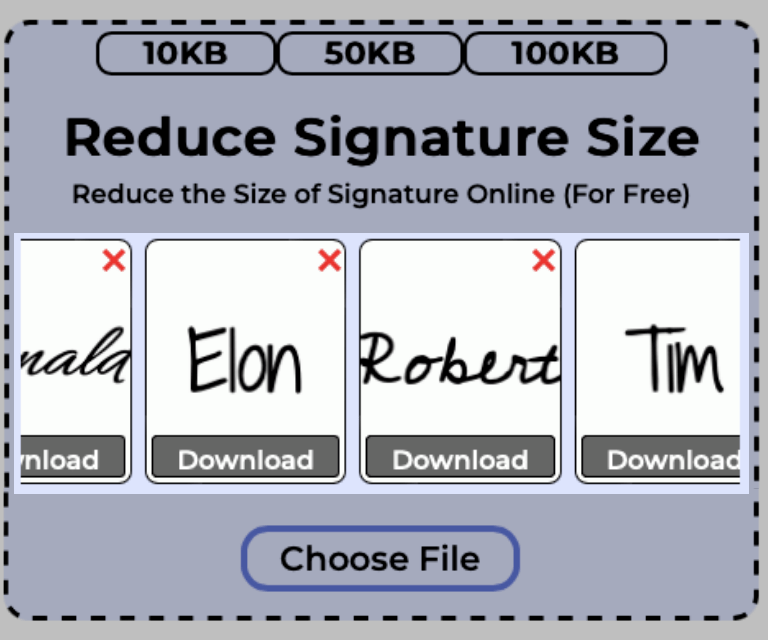 Download reduced signatures