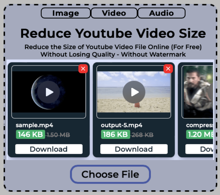 Download reduced Youtube videos