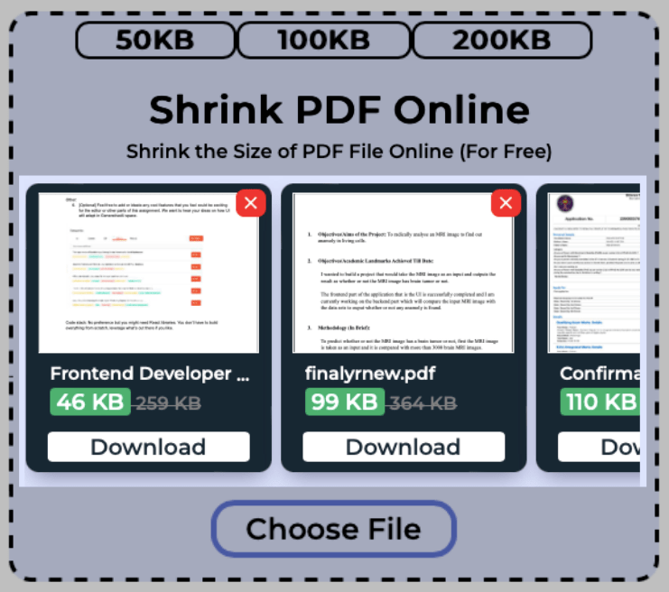 Download Shrinked PDF Files
