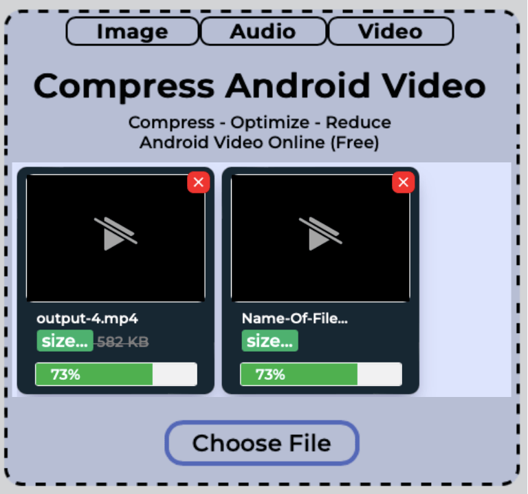 multiple android videos getting compressed