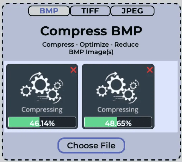 multiple bmp files getting compressed