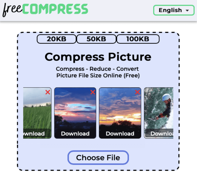 Compress Picture Online with FreeCompress