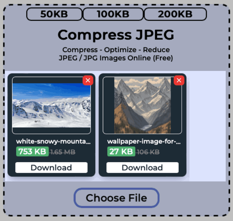 Multiple JPEG images getting compressed