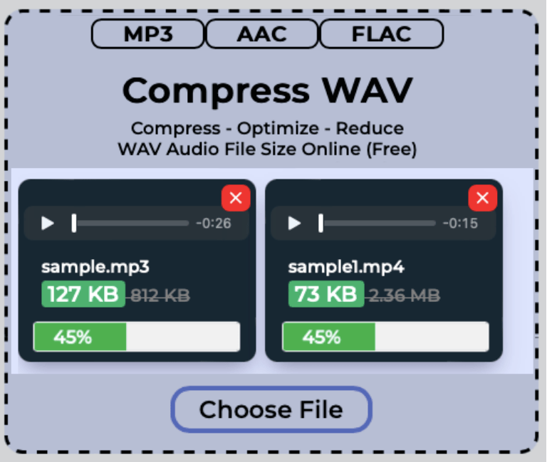 multiple WAV files getting compressed