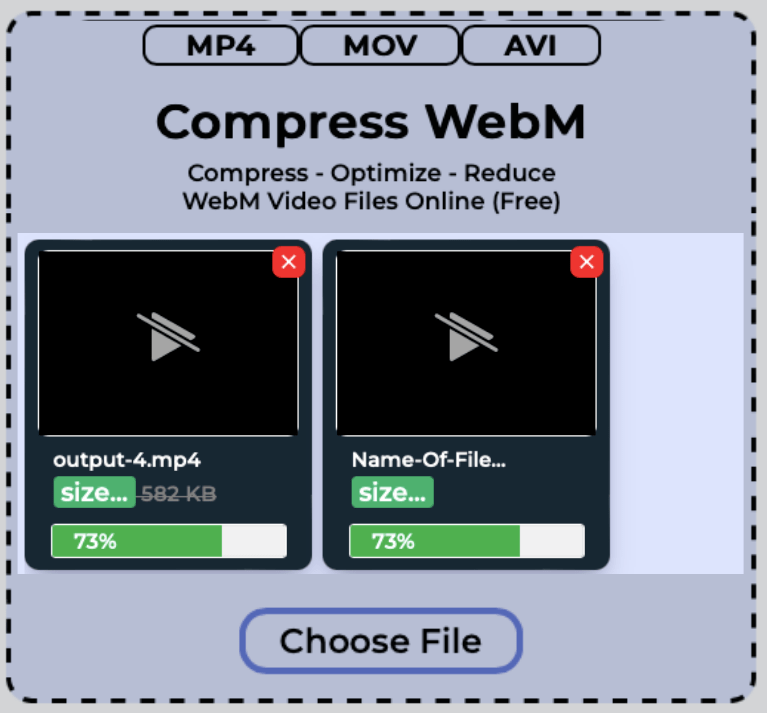 multiple WebM files getting compressed