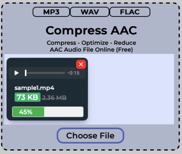 single AAC file getting compressed