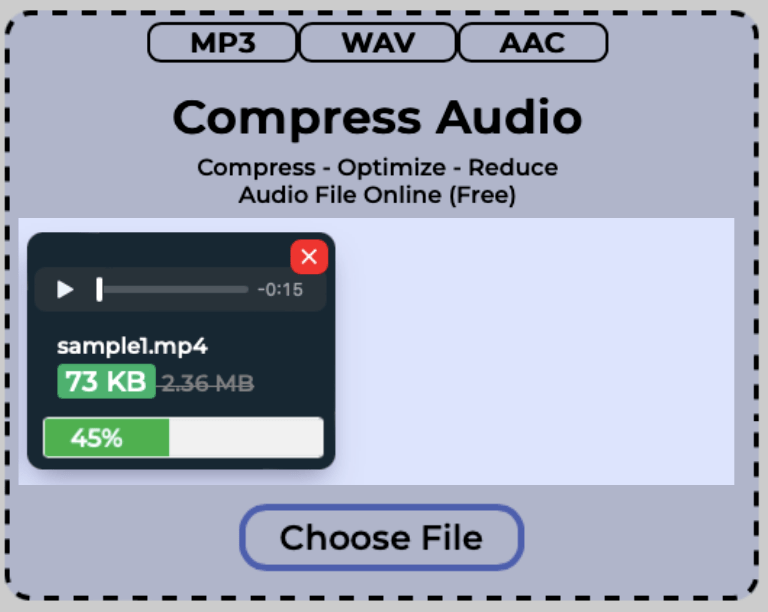 single audio file getting compressed