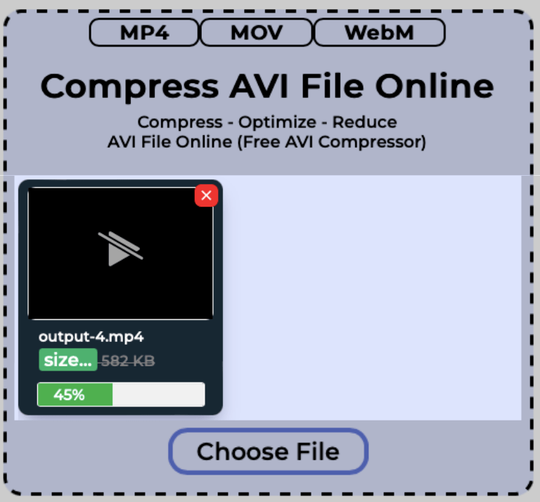 single AVI file getting compressed