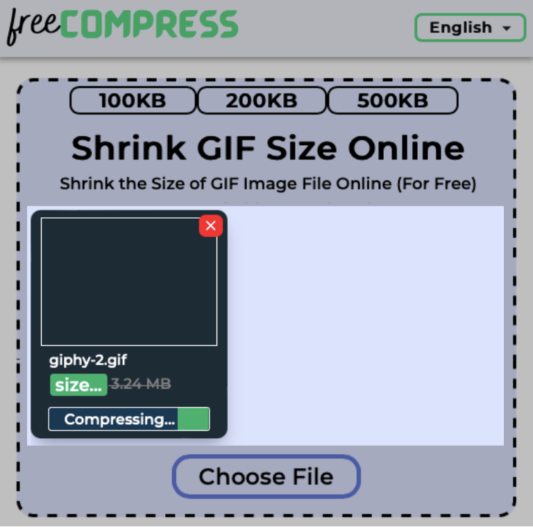 Size of a Single GIF File Getting Shrunk