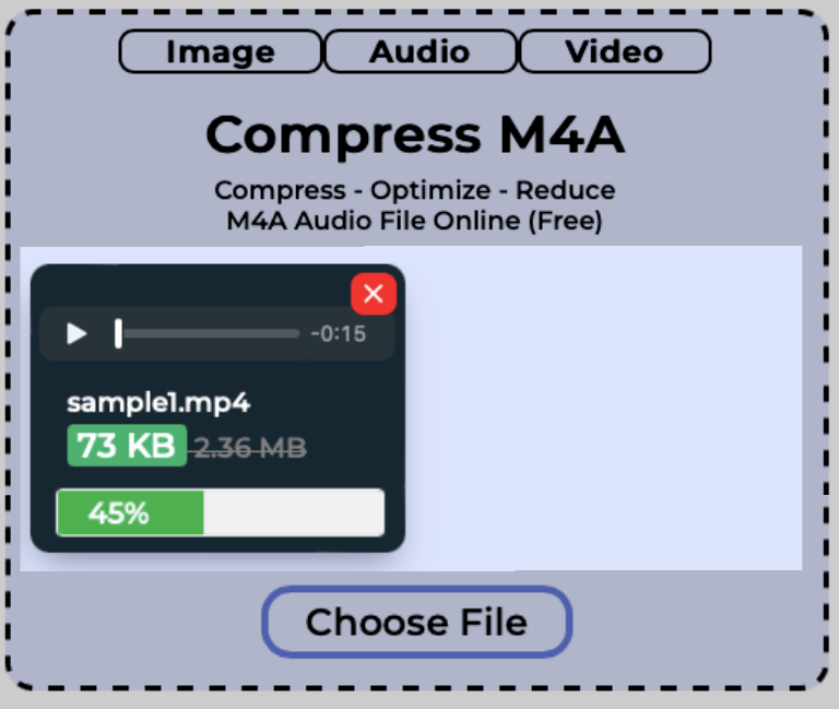 single M4A file getting compressed