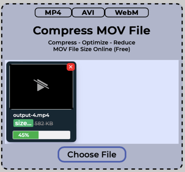single MOV file getting compressed