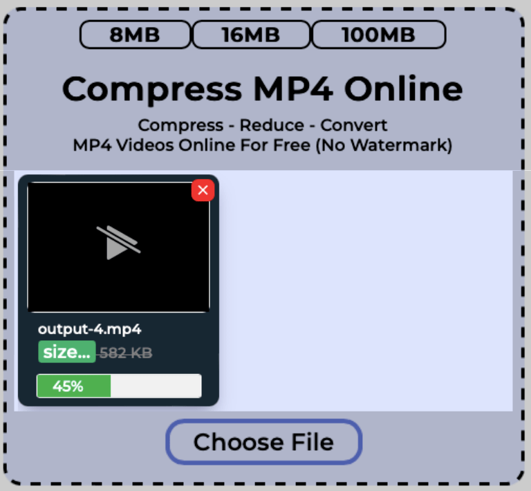 single MP4 file getting compressed