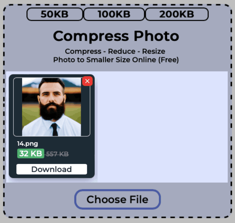 Single Photo Getting Compressed
