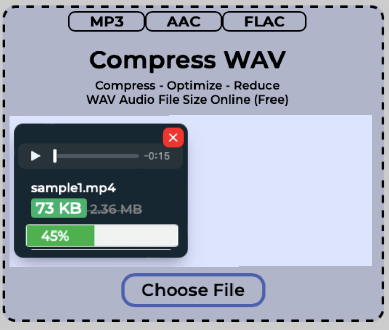 single WAV file getting compressed