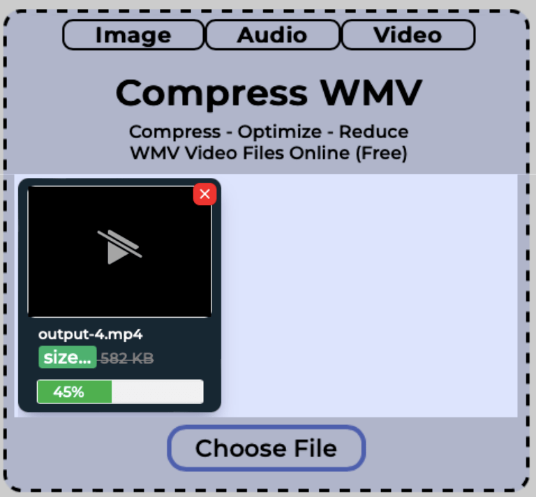 single WMV file getting compressed