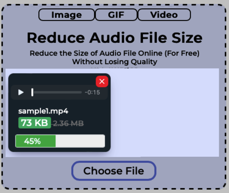 Size of a single audio file getting reduced