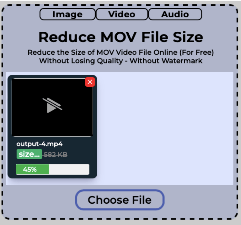 Size of a single MOV video file getting reduced