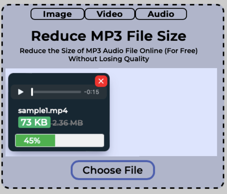 Size of a single MP3 audio file getting reduced