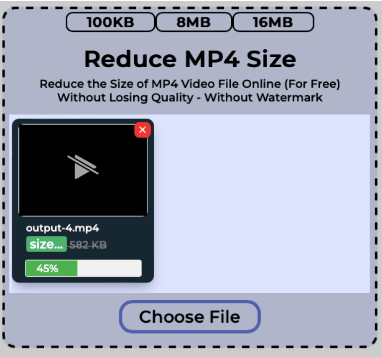 Size of a single MP4 video file getting reduced