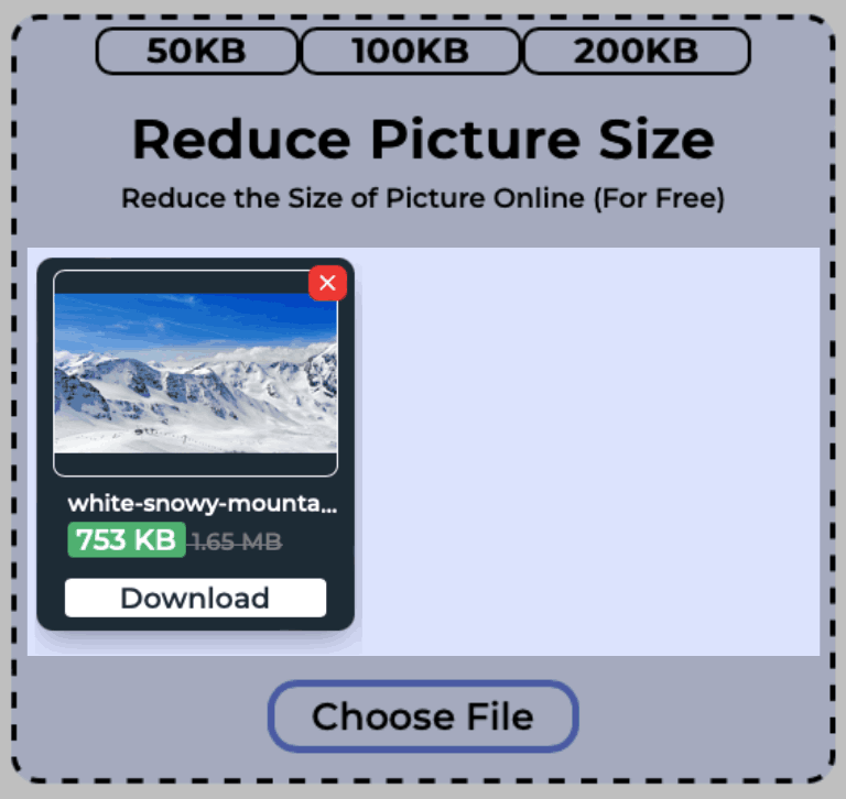 Size of a single picture getting reduced