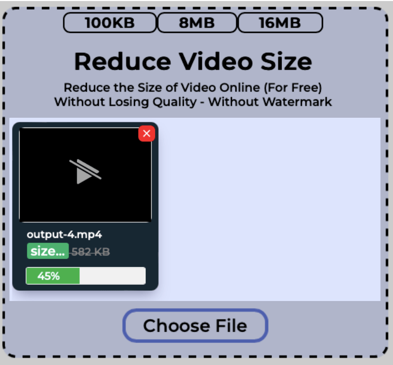 Size of a single video file getting reduced
