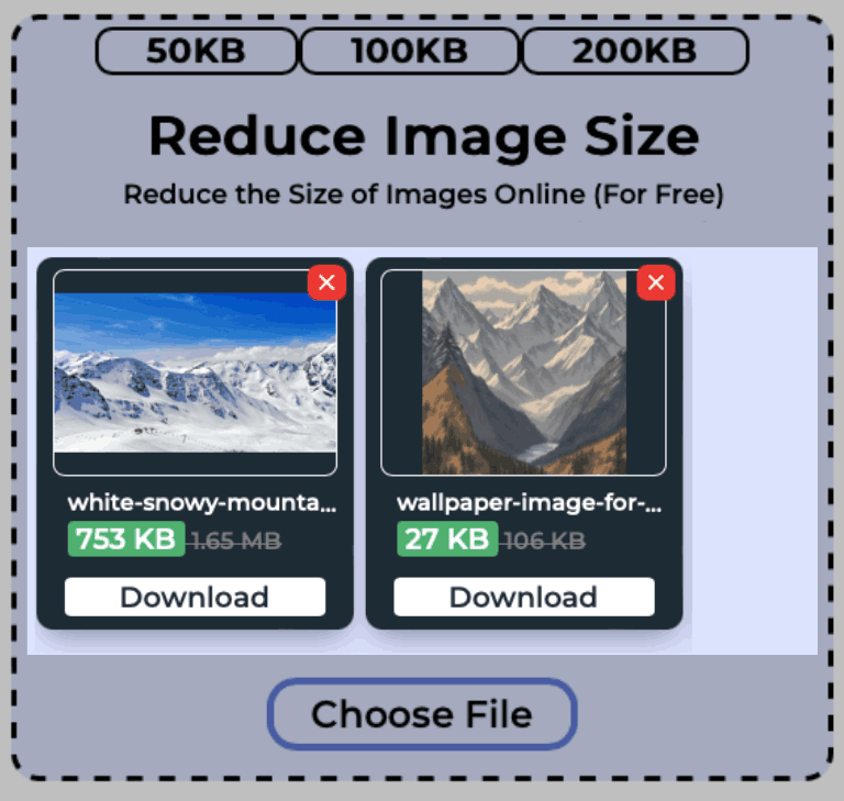 Size of multiple images getting reduced